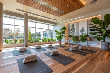 Fototapeta premium Interior of a wellness yoga room