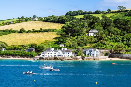 Boats and Yachts on Kingsbridge Estuary in Salcombe and Mill Bay, Batson Creek, Southpool Creek, Devon, England, Europe