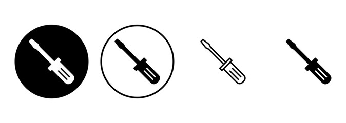 Screwdriver icon set. tools icon vector