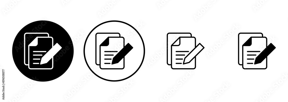 Poster note icon set. notepad icon vector. edit file. write icon