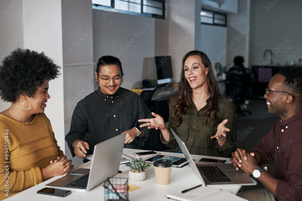 Poster business people, meeting and discussion with tech in office for programming, advice or mentorship. c