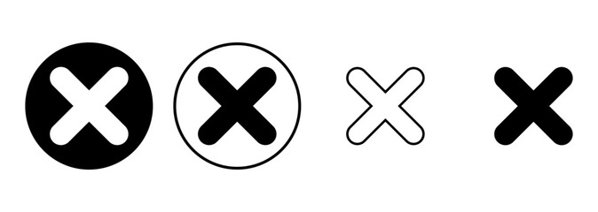 Fototapeta premium Close icon set. Delete icon vector. cross sign