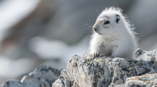 White Baby Bobak Marmot