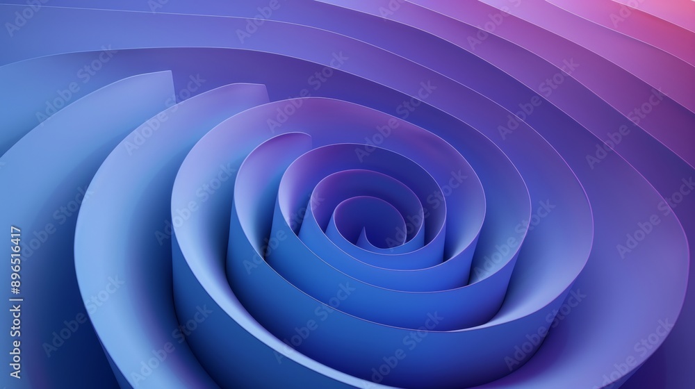 Aufkleber abstract gradient wave pattern in blue and purple colors, 3d rendering. modern art concept