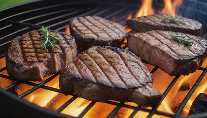 grilled steak on the bbq