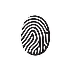 Finger print black and color icon mark human security vector design.