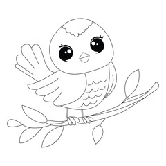 Cute Chicken Cartoon Style For Kids Coloring Book And T-Shirt.