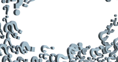 Colored question marks background. 3D Rendering..