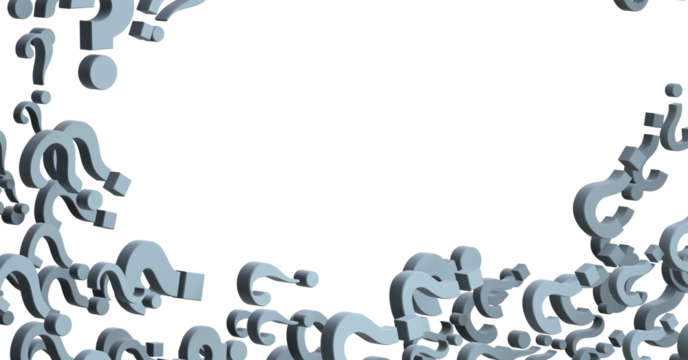 Colored question marks background. 3D Rendering..