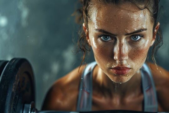 Scene of a fitness competition for women