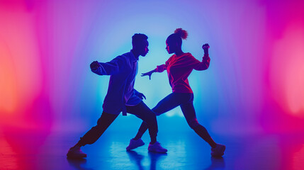 dancing people silhouettes