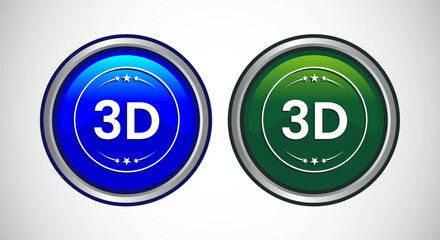 High Definition TV Icon Button Set Design Illustration