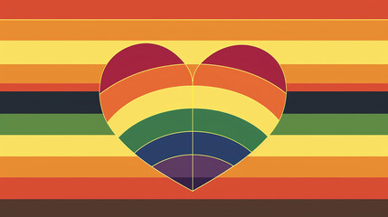 Obraz premium Heart pride rainbow lgbt flag gay month love graphic icon. Heart pride rainbow LGBTQ happy background day community art logo symbol lgbtqia post queer poster groovy slogan progress banner retro square