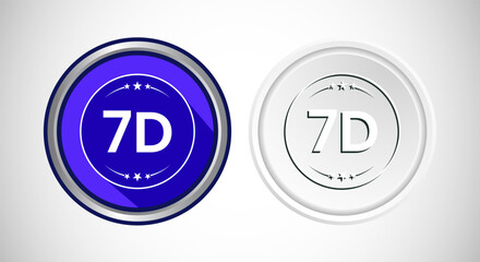 High Definition TV Icon Button Set Design Illustration