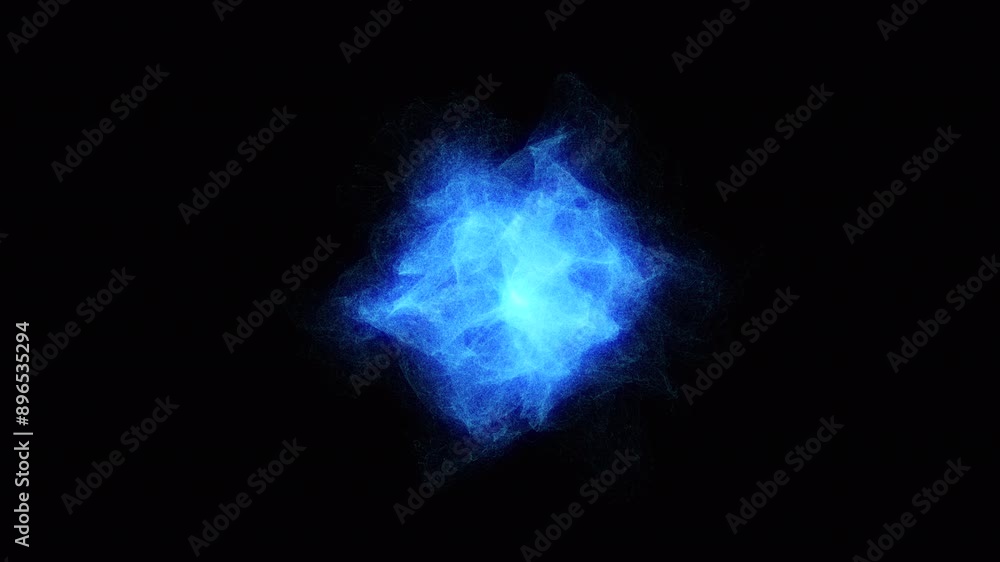 Canvas Prints bright glowing abstract energy motion. blue energy blob of shiny cosmic particles. 3d orb energy flo