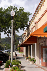 Daytime view of historic downtown urban core of Fillmore, California, USA.