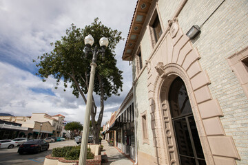 Daytime view of historic downtown urban core of Fillmore, California, USA.