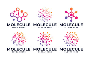 Collection of nanotechnology logo design innovation
