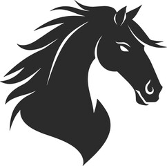 Horse - minimalist and simple silhouette vector illustration art