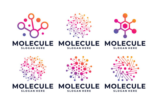 Collection of nanotechnology logo design innovation