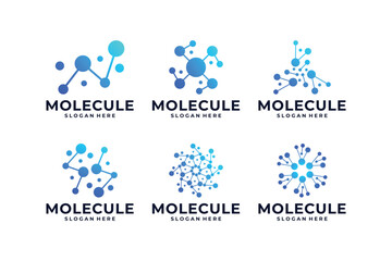 Molecule logo design. dot connection modern logo