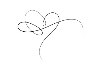 Heart continuous single line drawing vector illustration. Pro vector