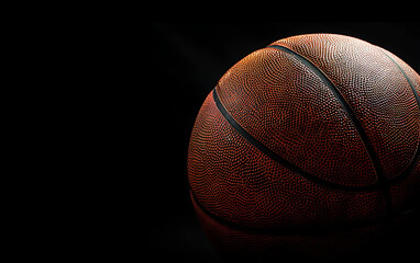 Obraz premium Basketball isolated on Black background. 3D rendering