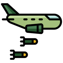 fighter icon illustration design with filled outline