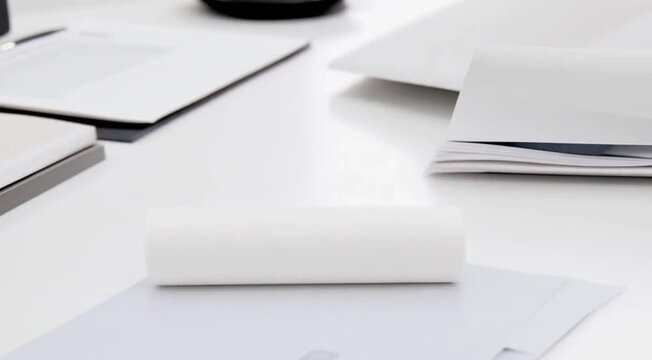 white paper on the table