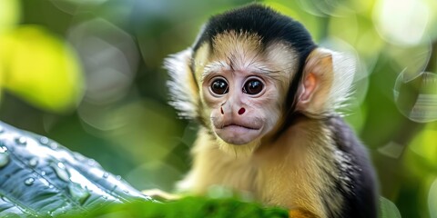 Obraz premium capuchin monkey in the wild, 