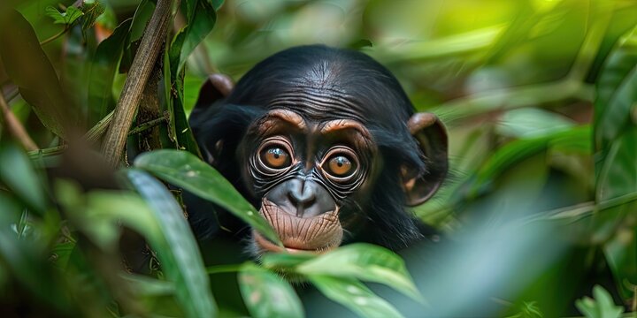  bonobo monkey in the wild, 