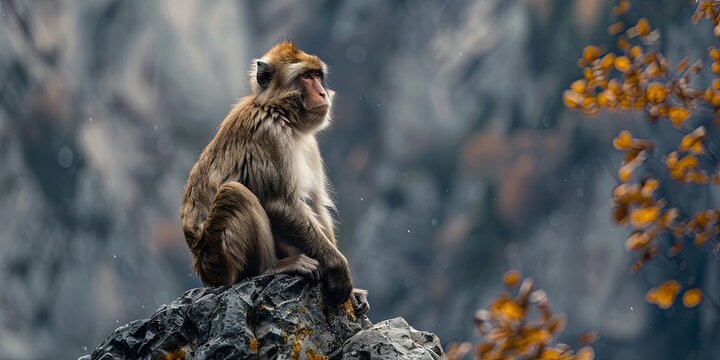  barbary macaque in the wild, 