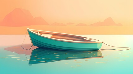 Naklejka premium boat on the sea made by midjourney