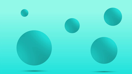 Abstract geometric background with green gradient circles, Group of Geometric Spheres