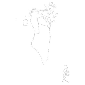 recommend clip art: Bahrain map. Map of Bahrain in administrative provinces in white color