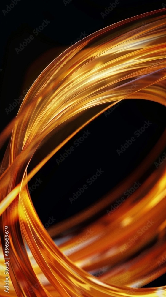 Poster a dynamic swirl of golden light trails against a dark background, creating a sense of movement and e