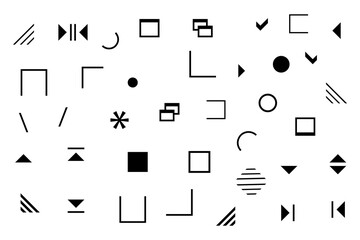 Hand drawn geometric shape doodle design elements.