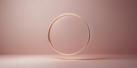 Floating circle against a delicate blush pink background, serene, beauty, focus, floating, circle, delicate