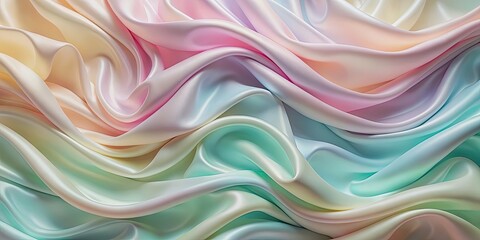 Fototapeta premium Soft silk wavy shapes wallpaper with pastel colors , silk, wavy, shapes, background, pattern, design, texture, elegant, delicate