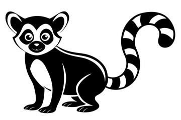 Funny Lemur Vector Illustration Cartoon, Clipart And Line Art Design on White Background, Funny lemur vector illustration on white background, perfect for cartoons, clipart, and line art