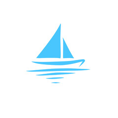 blue boat logo icon