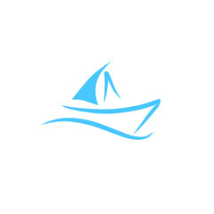 blue boat logo icon