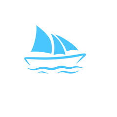 blue boat logo icon