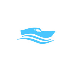 blue boat logo icon