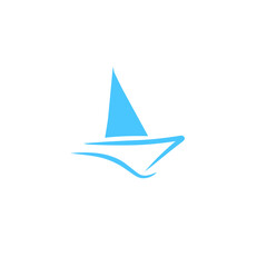 blue boat logo icon