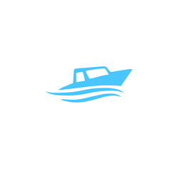 blue boat logo icon