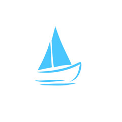 blue boat logo icon