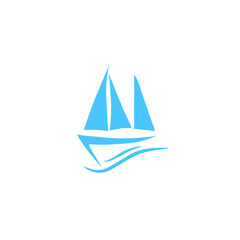 blue boat logo icon