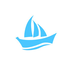 blue boat logo icon