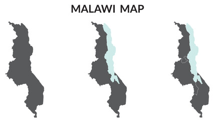 Malawi map. Map of Malawi in set